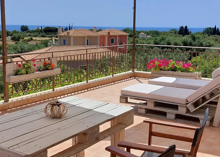 Villa Anio - Rustic Modern With Sea And Mountain View Terrace Svoronata
